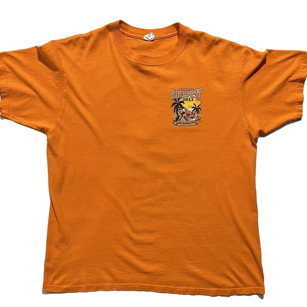 Motorcycle Bikefest Daytona Beach FL 2011 Anvil Tag Men's XL 100% Cotton T-Shirt